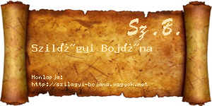 Szilágyi Bojána névjegykártya