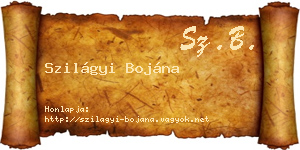 Szilágyi Bojána névjegykártya